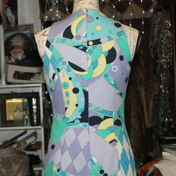Vintage Very Pucci-Esque Laundry By Shelli Segal Shift Dress Sz 6 S/M - Picture 9 of 10